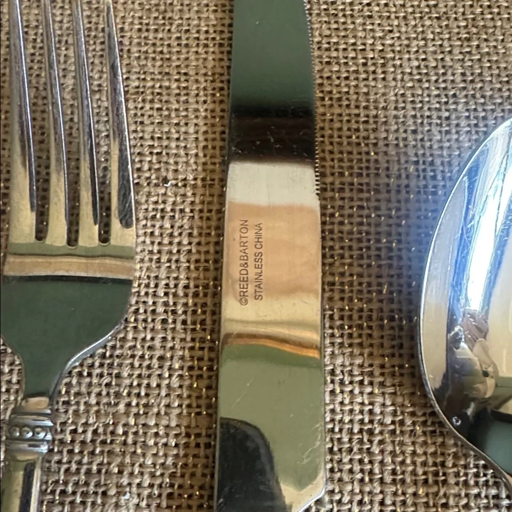 Reed & Barton Flatware Imperial Bead Stainless 5 Piece Place Setting Everyday